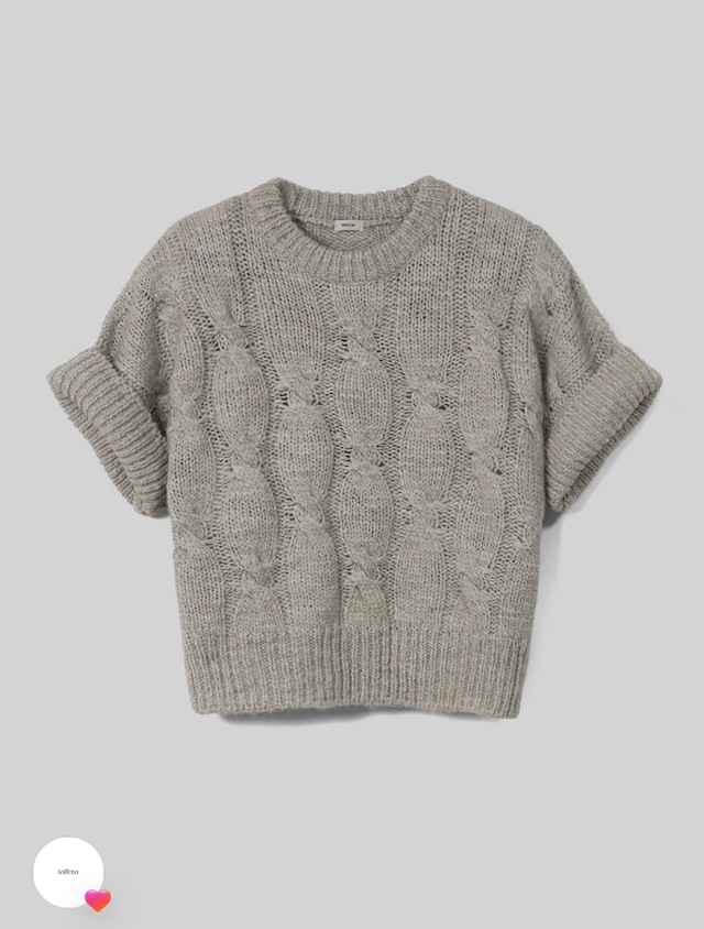 (予約) taffeta / Anna cable knit 2color