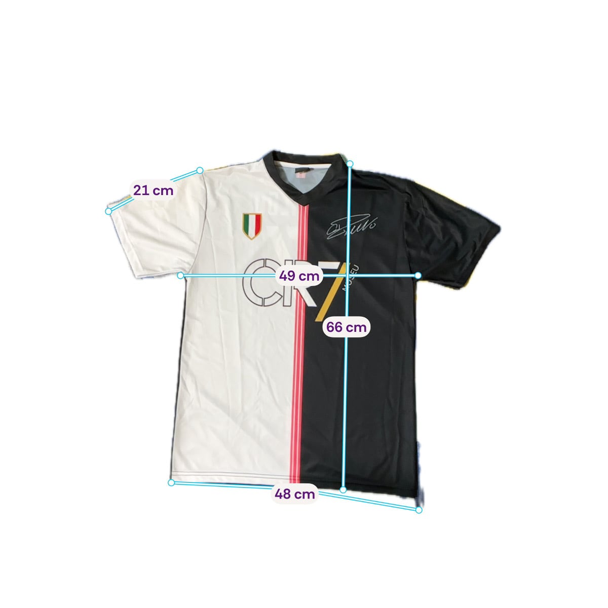 CR7】 ロナウド サッカー ユニフォーム Tシャツ ブラック ホワイト M