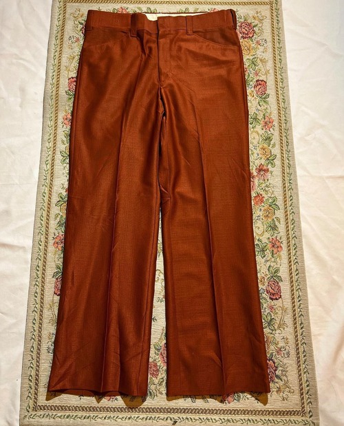 70's〜 unknown "Terracotta"colour  slacks 【L】