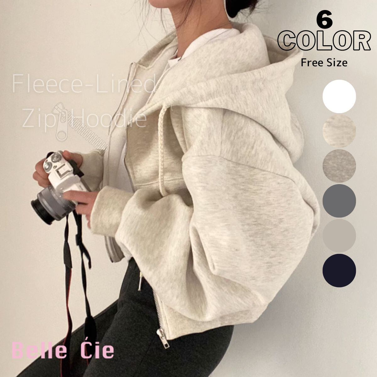 パーカー レディース 裏起毛 フードパーカー フーディ 羽織り ジップアップ 秋冬 韓国ファッション