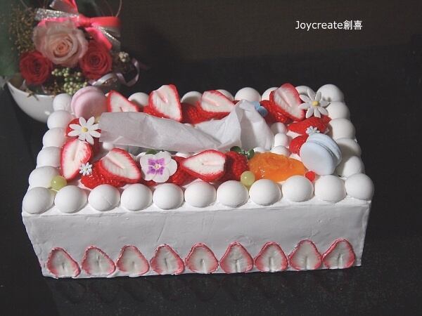 スイーツデコ ティッシュケース フレジェ風フルーツケーキ | 食品