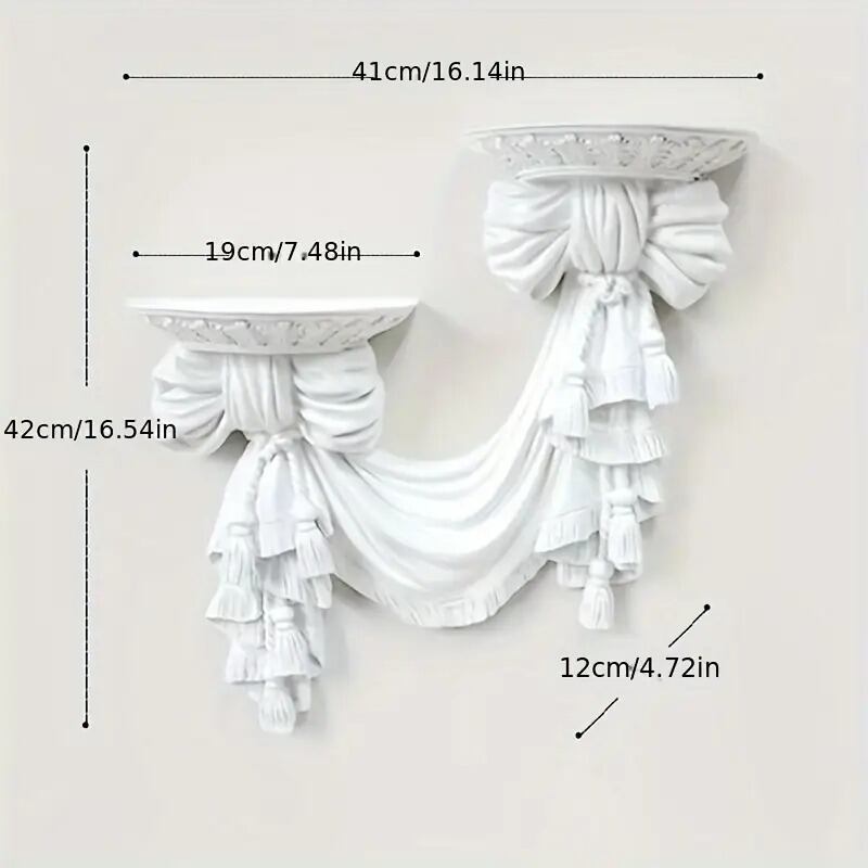 ロココ調壁掛け飾り棚、ディスプレイラック、木製 ロココ調壁掛け飾り棚、ディスプレイラック、木製