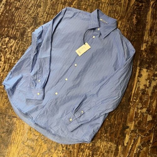 AURALEE オーラリー 24AW SUVIN HIGH COUNT CLOTH STRIPE SHIRT 長袖 