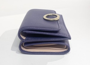 BVLGARI ブルガリ 三つ折り財布 レディース 292966 CALF/BLUE BERRY