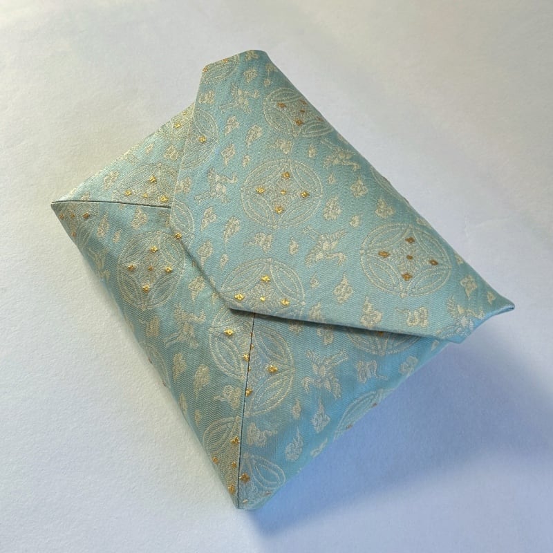 数寄屋袋（有香型）懸守七宝雲鶴紹巴（水色） | 茶道帛紗 大阪有香