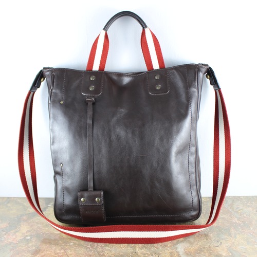 BALLY LEATHER 2WAY LINE SHOULDER BAG/バリーレザー2WAYラインショルダーバッグ