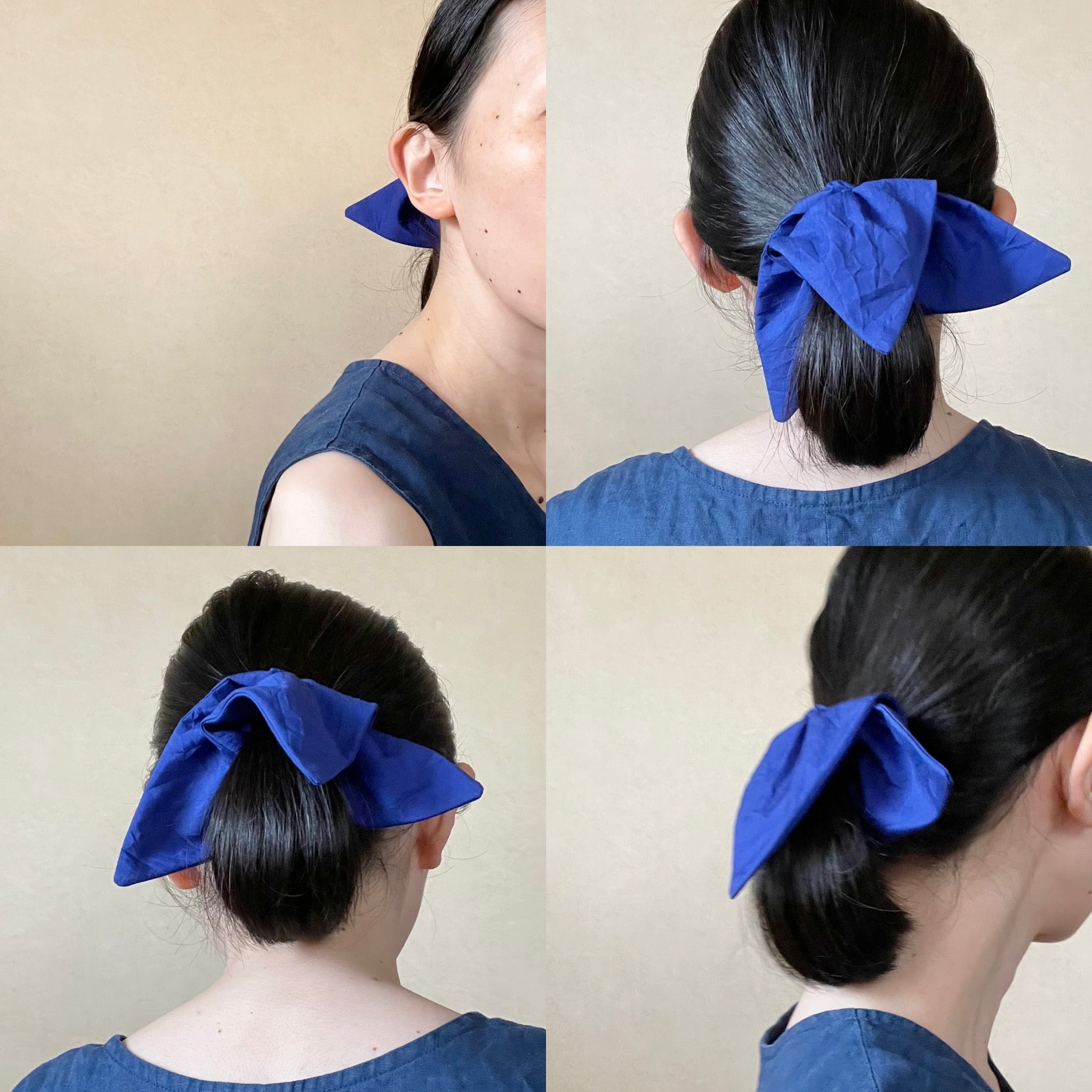 三角シュシュ ブルー／ミントグリーン | yuki kawaguchi web shop