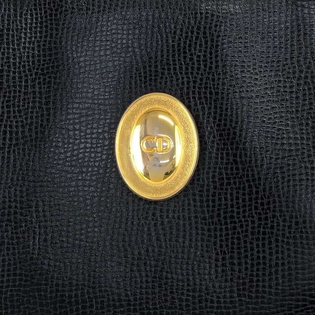 Christian Dior クリスチャン ディオール ハンドバッグ ブラック オーバルロゴ レザー トートバッグ vintage ヴィンテージ オールド 7e6azr