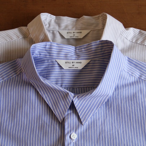 STILL BY HAND【mens】  stripe regular collar shirts