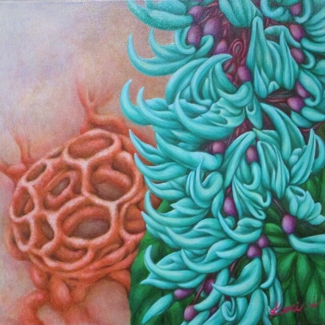 絵画　絵　ペルー　チチカカ湖　アート　paint ガラス絵アート | アーティスト・内ヶ島幹子のページ