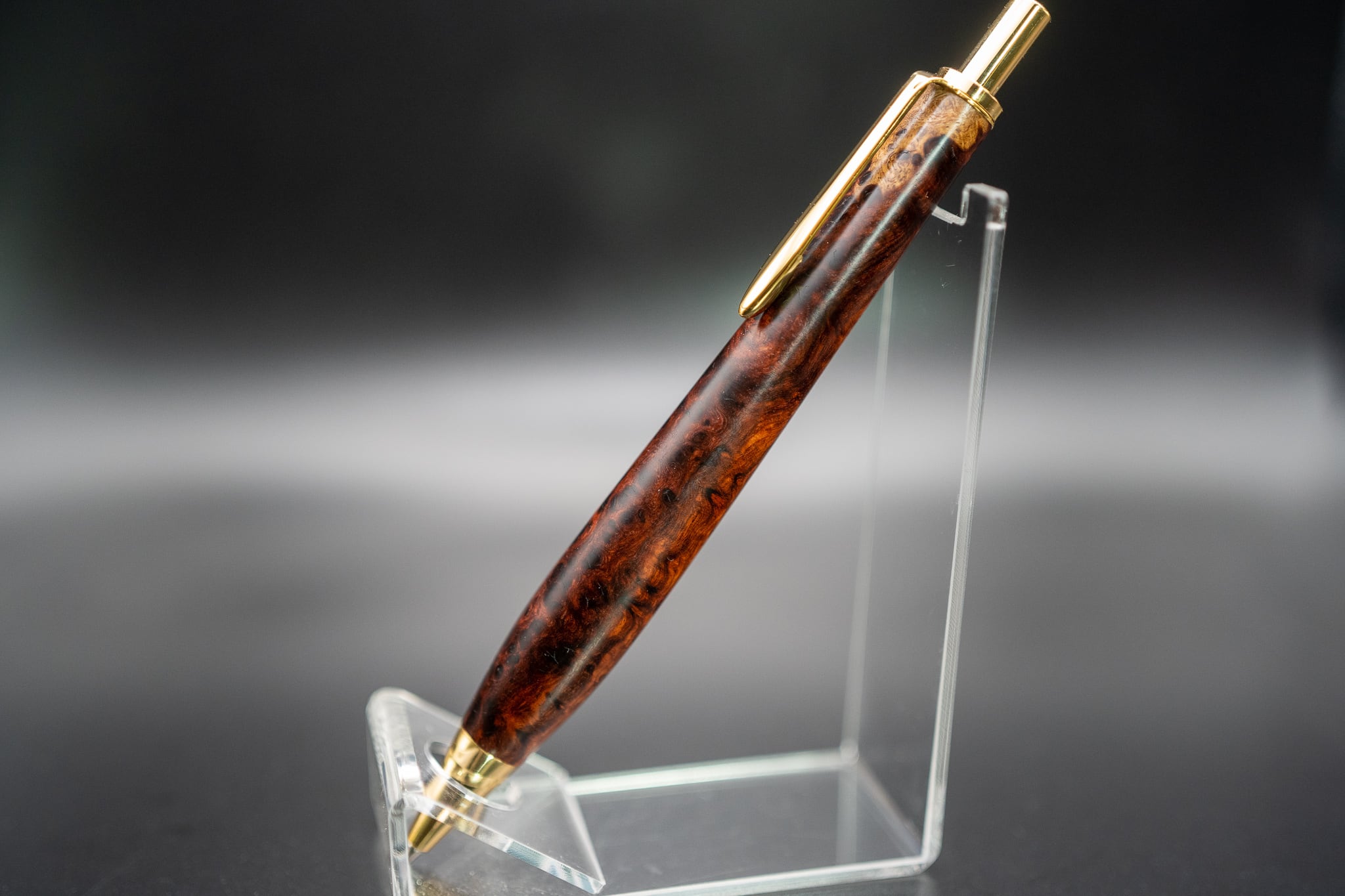 朱色の銘木】 本花梨紅白 極上 gold MP | 木軸ペン工房 金杢犀