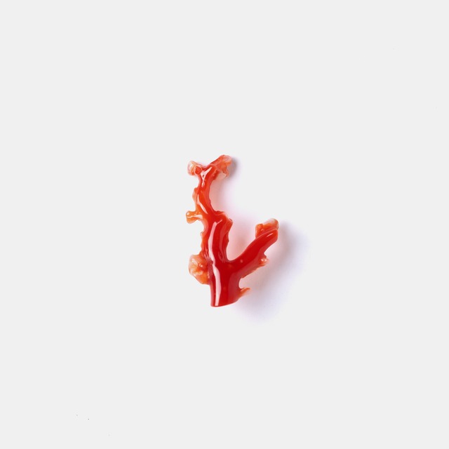 “piece by piece” Red coral stud earring【New】