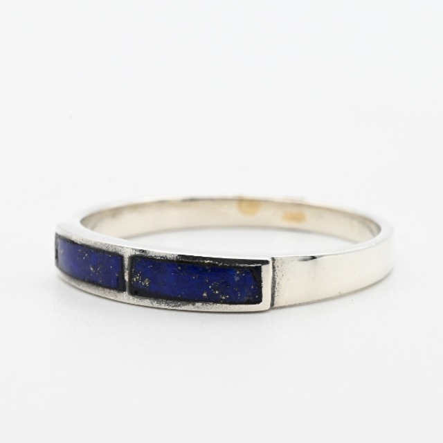 Lapis Lazuli Inlay Top Minimum Design Ring #20.0 / Denmark