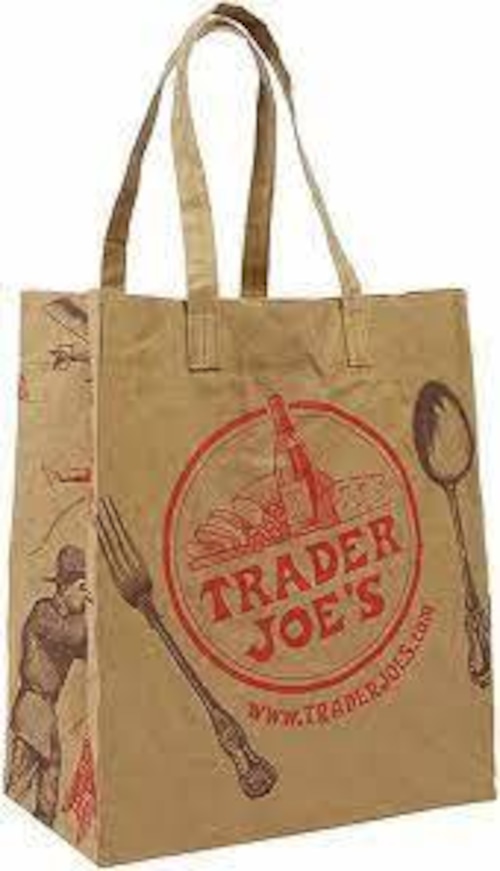 Trader joe's エコバッグ：ウォッシャブル ペーパー グローサリー バッグ Brown Bag