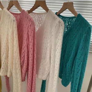 透かし編みニットカーディガン　A1314