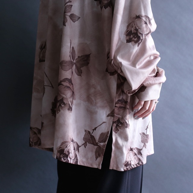 modern flower art pattern l/s shirt
