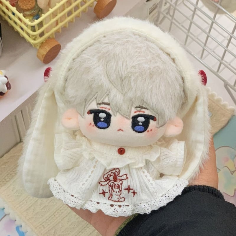 10cm/20cmぬいぐるみ用 うさぎ パジャマ トップス＋パンツ＋もこもこ