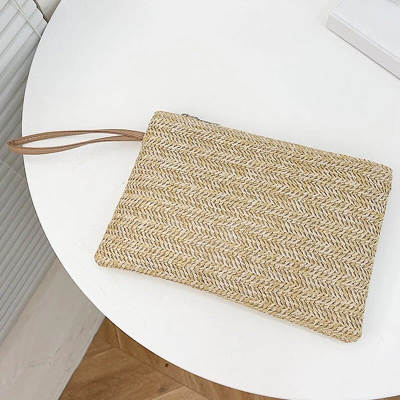 ストロー素材 クラッチ ポーチバッグ