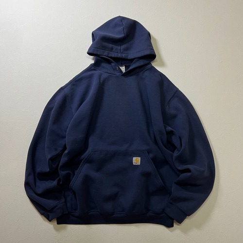 90s〜00s carhartt　フェード　フーディー　プルオーバー　カーハート　ネイビー　M 古着