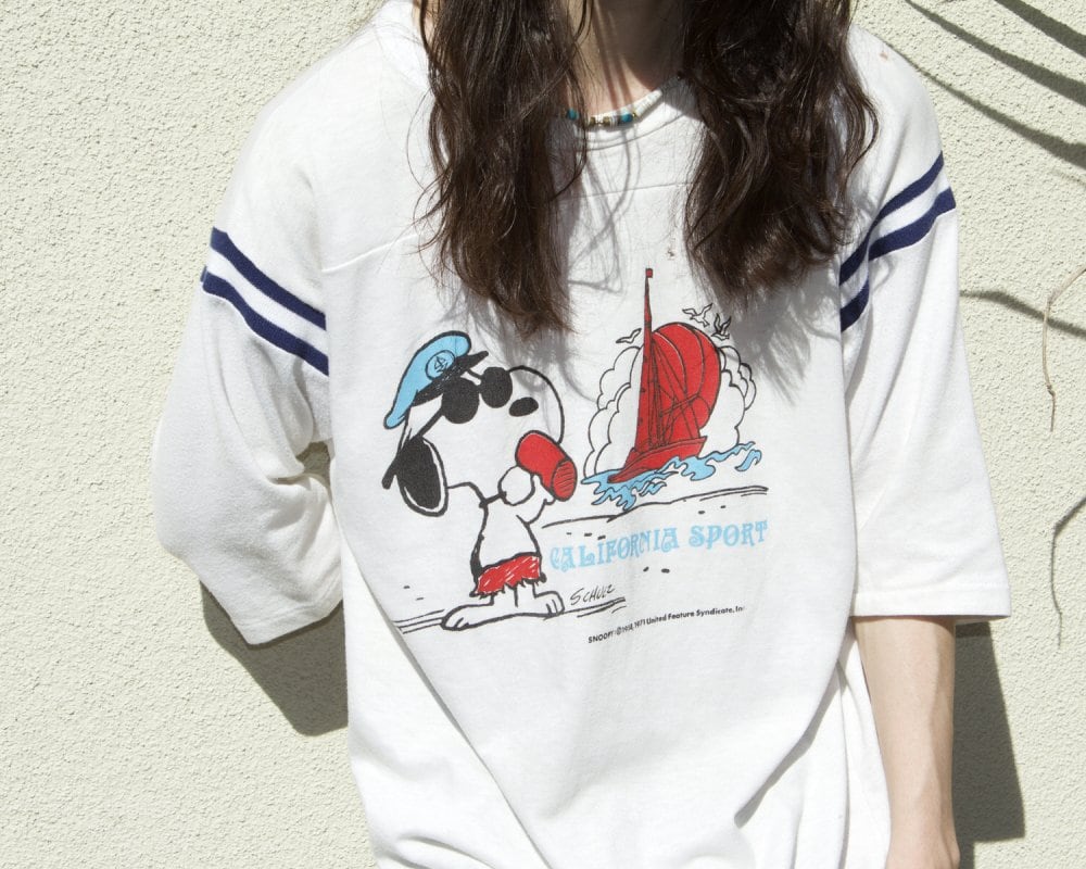 Snoopy Vintage Football T-shirt [CALIFORNIA SPORT] [ARTEX Late