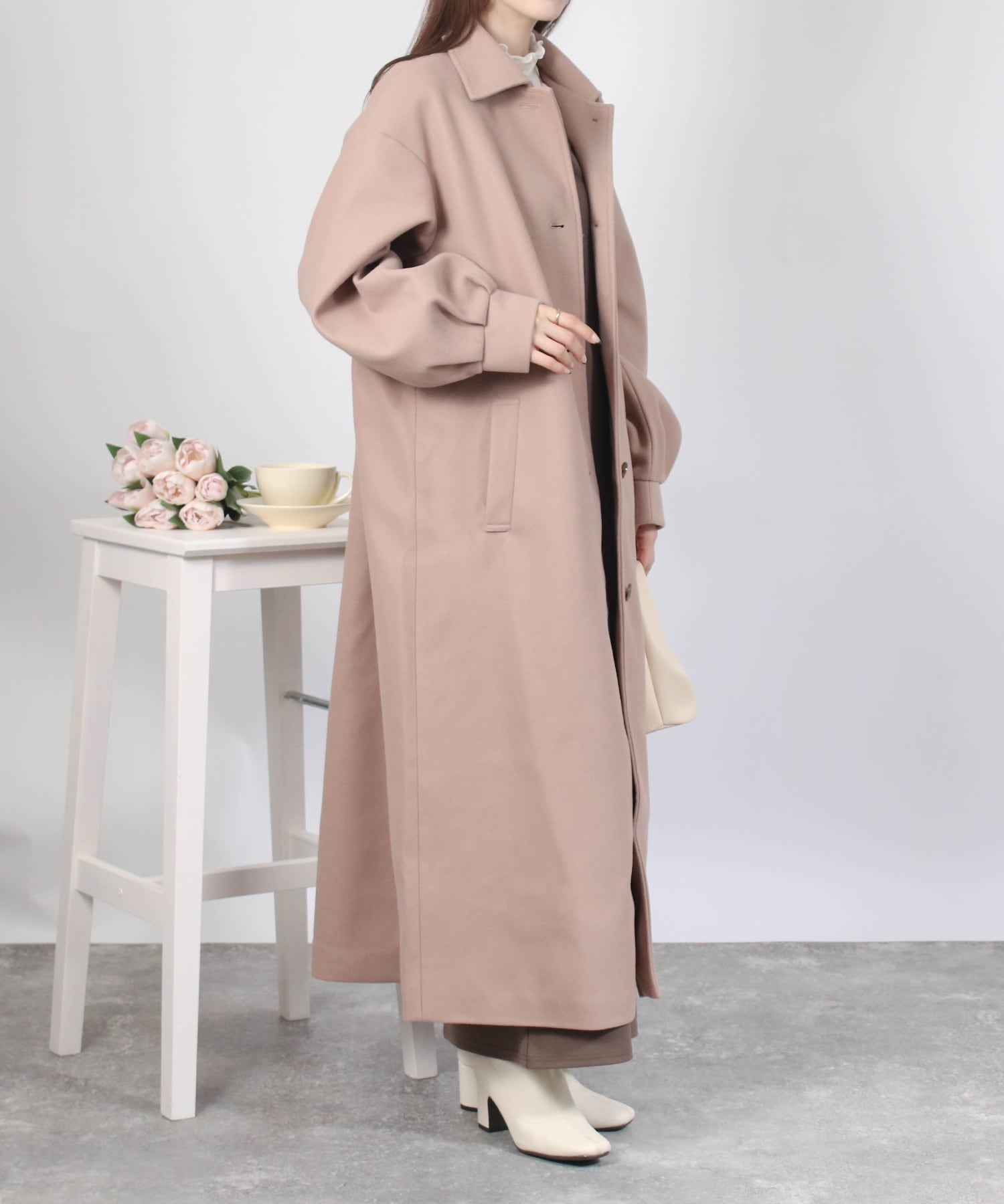 ステンカラー後タックロングコート | SocialGIRL（ソーシャルガール公式）