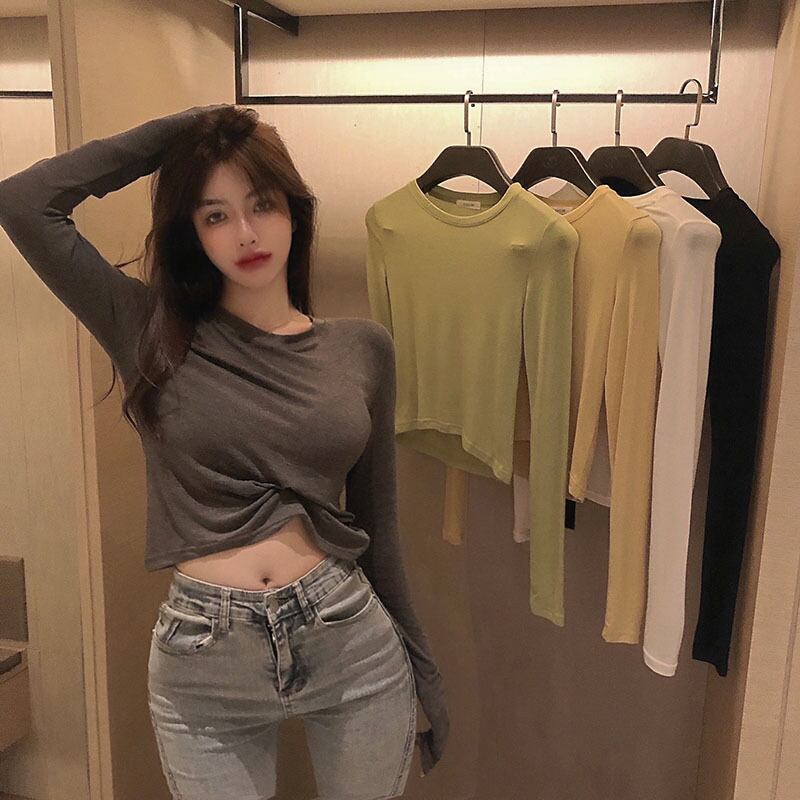 秋の新しいタイトフィット半袖Tシャツ女性の自己啓発とボトミングシャツ学生服ブラックトップイン潮 ブラックストロベリース6729489016