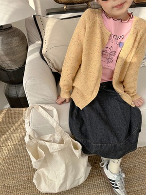 《取寄》 メランジニットカーディガン （全３色） Bobi 2024春 韓国子供服 カーデ 羽織り 上着 アウター スプリングニット