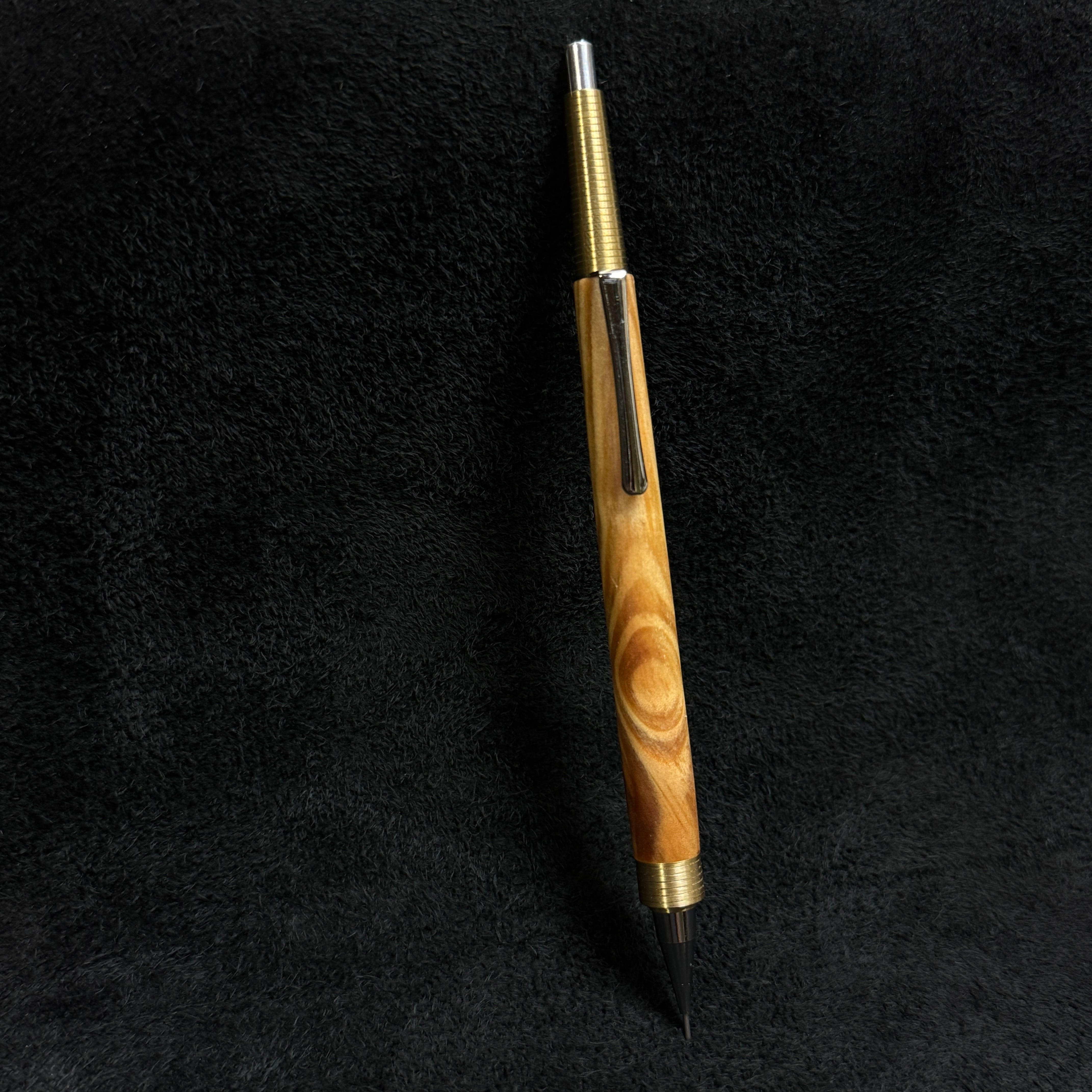 617栃トラ杢スタビ PG-5用カスタム木軸 先端Φ11 真鍮 | handwood