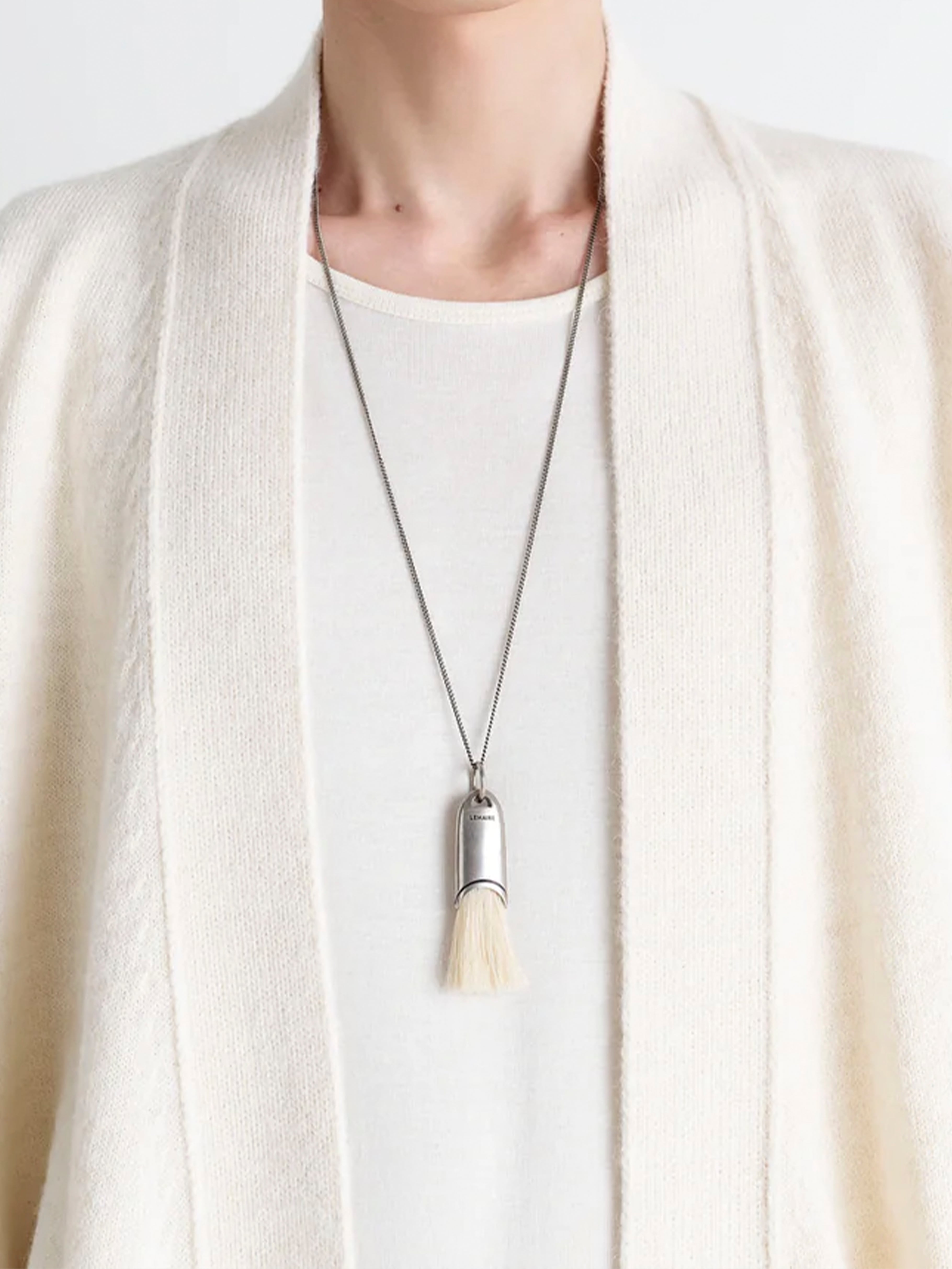BPS LEMAIRE PERSONAL BRUSH NECKLACE SILVER / BLOND JW0081 LO036