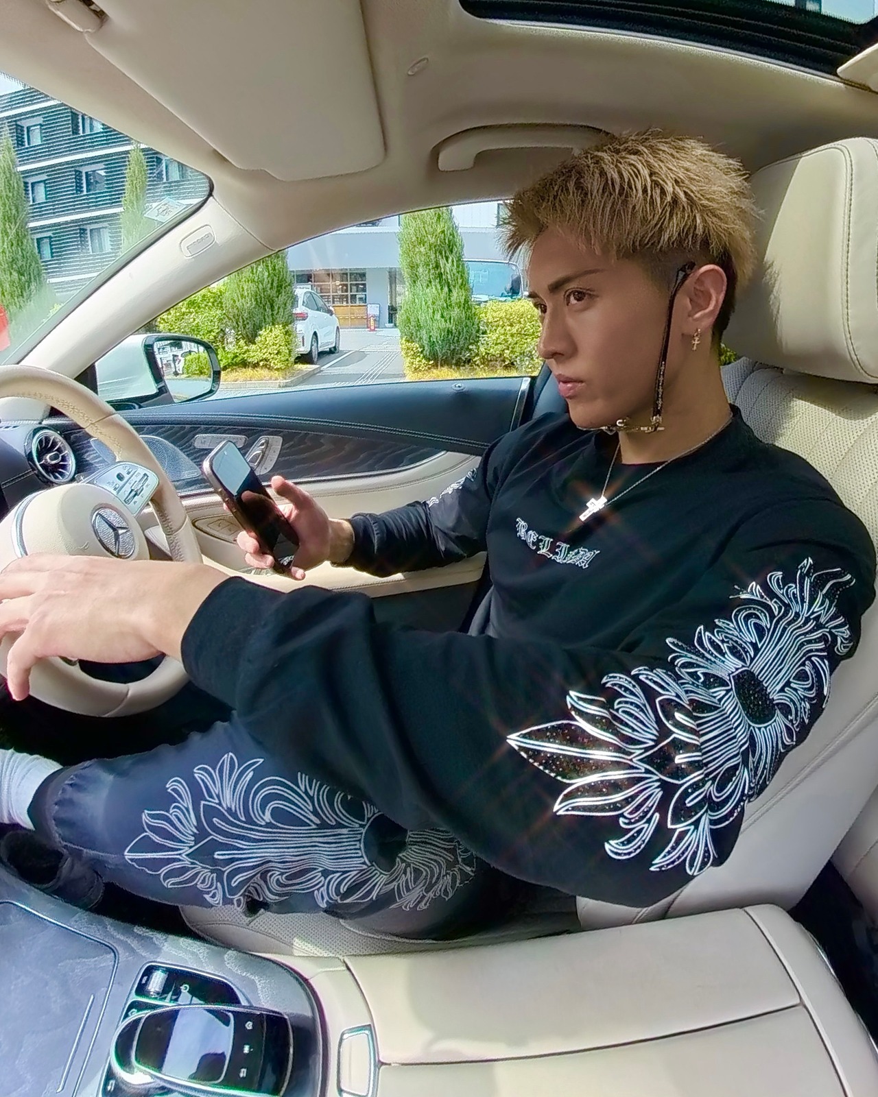 RHINE STONE SHIRTS BLACK【BB25034】