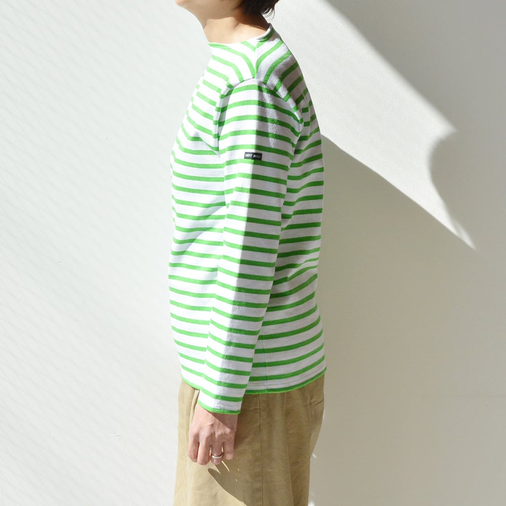 セントジェームス SAINT JAMES ボーダーシャツ(OUESSANT)NEIGE/GRANNY(白/グラニーグリーン)