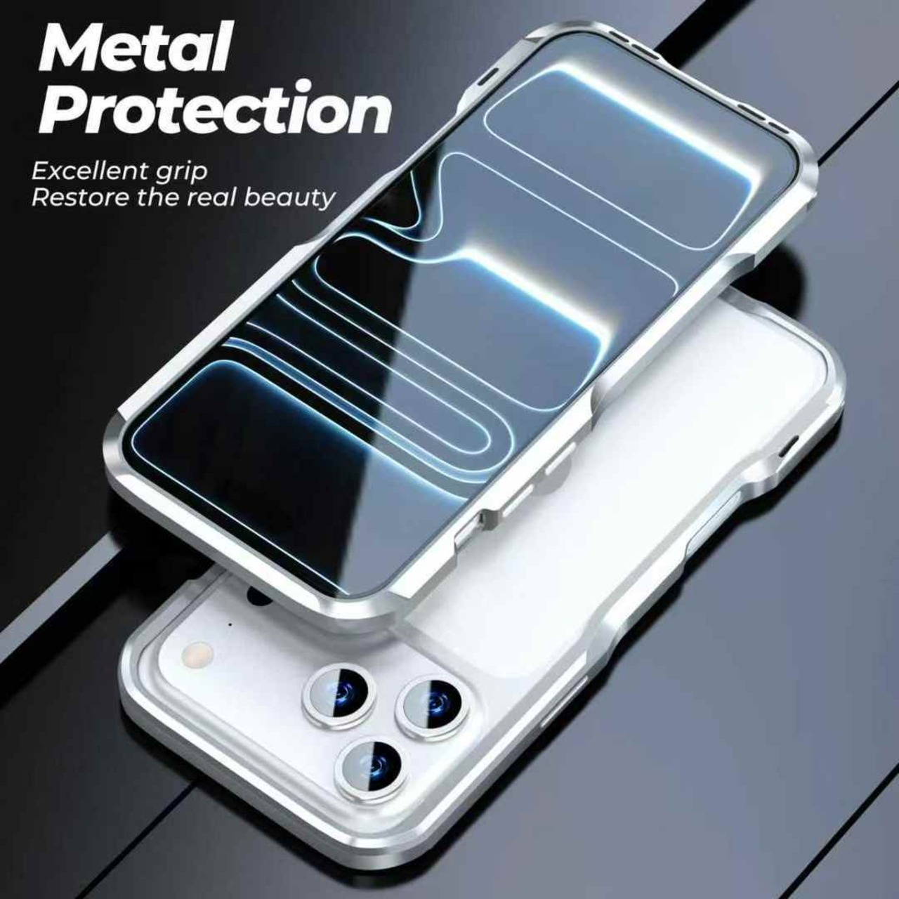 ◆iPhone 17/Pro/Pro Max/Air◆ Minimal Curve Metal Frame Case / ミニマル カーブ メタル フレーム スマホケース
