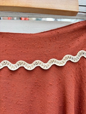 40’s brown rick rack embroidery circular skirt