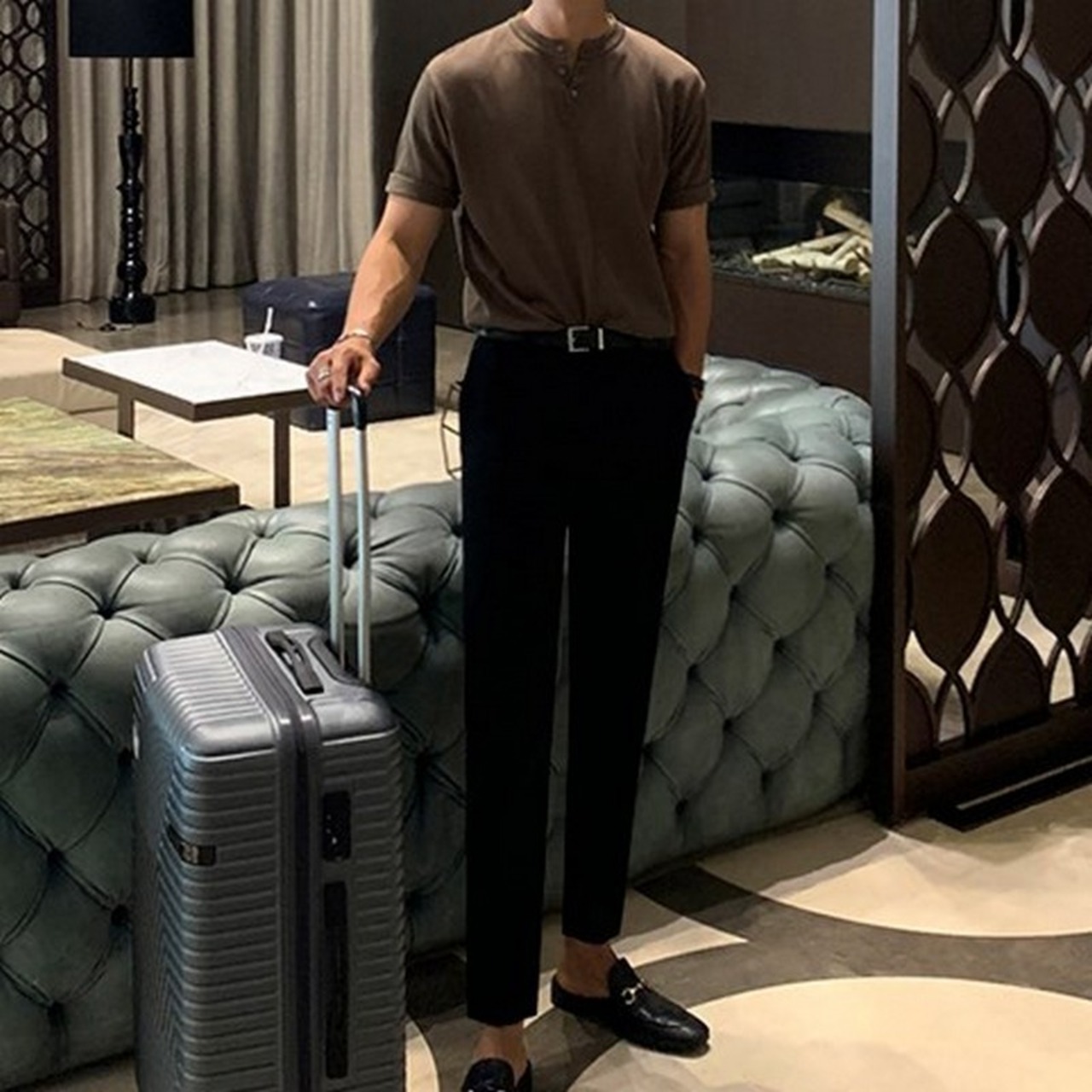 ヘンリーネックニットTシャツ　MT0080234