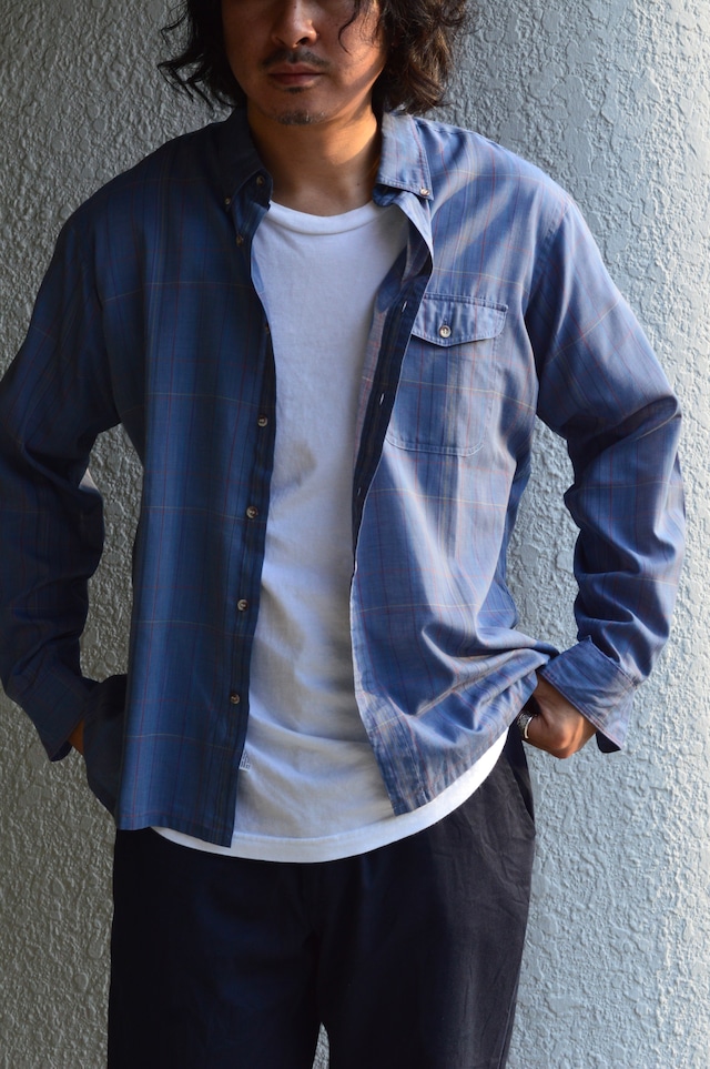 Peter ENGLAND 1990's From UK Multi Plaid Check Cotton Voile Old Shirt PolyBlend 90s euro コットンボイルシャツ