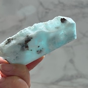 ラリマー原石スライス2*プレート*天然石インテリア*置き物*パワーストーン