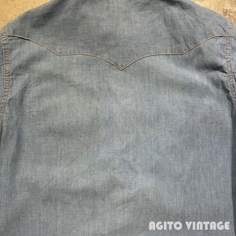 60's~ Wrangler ラングラー 29MW シャンブレーウェスタンシャツ 15 M