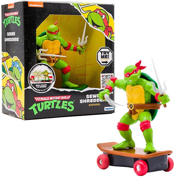☆US直輸入☆【 Teenage Mutant Ninja Turtles( ティーンエイジ ミュータント ニンジャ タートルズ )】 Turtles Sewer Shredders Pull Back Vehicles / 5インチ タートルズ スケートプルバックトイ / ラファエロ〚アメリカン雑貨 アメトイ〛