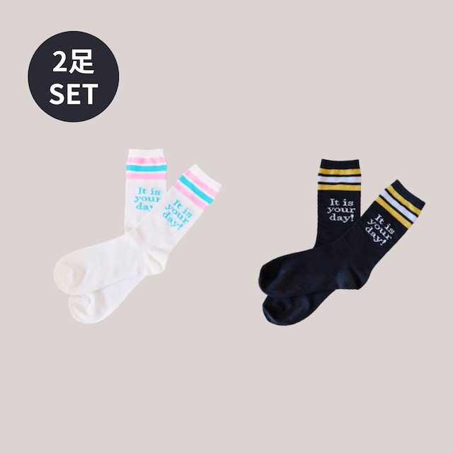 【2足SET】ラインソックス