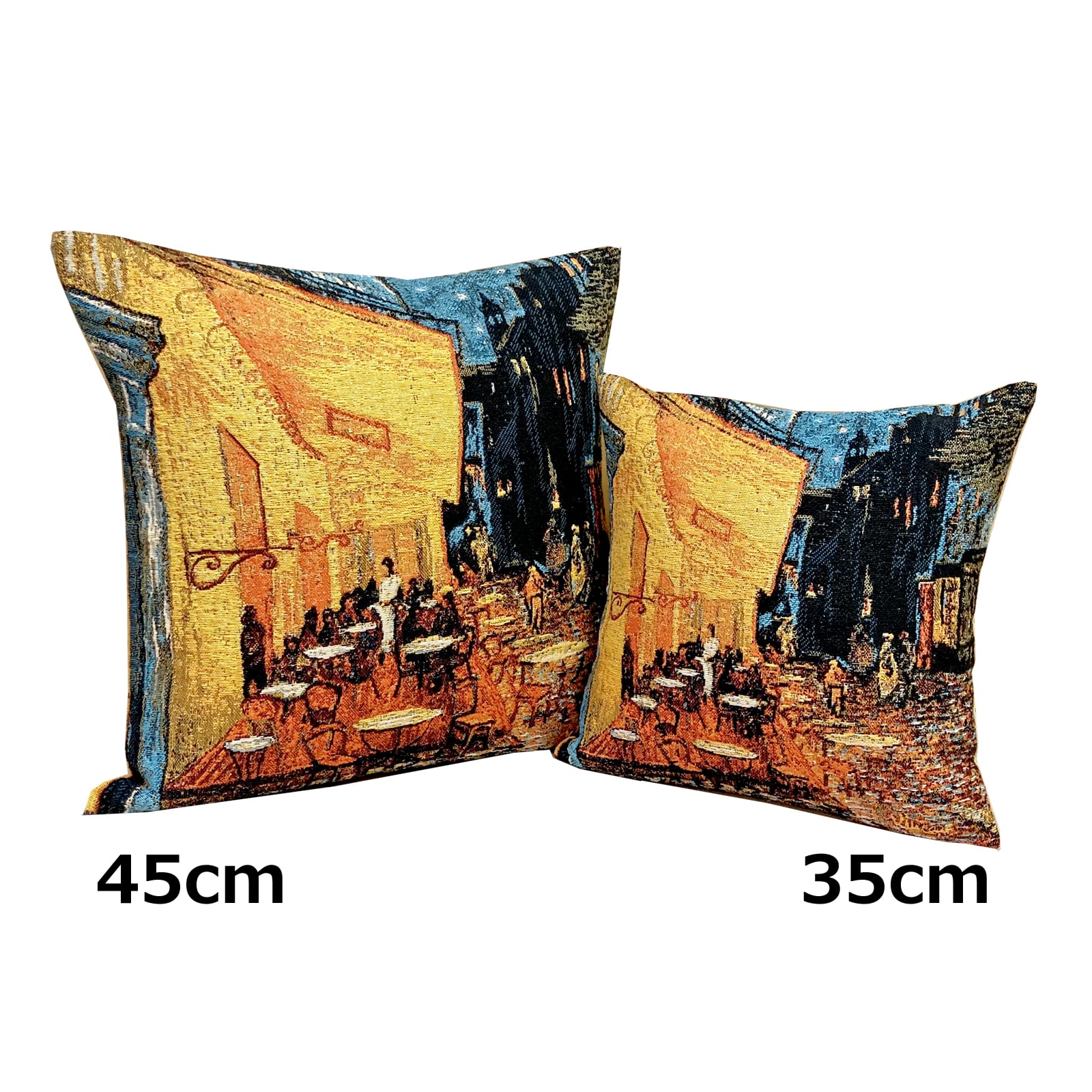夜のカフェテラス　クッションカバー　Vincent van Gogh 楽天市場】名画 グッズ クッションカバー アート 45×45cm 北欧 絵画