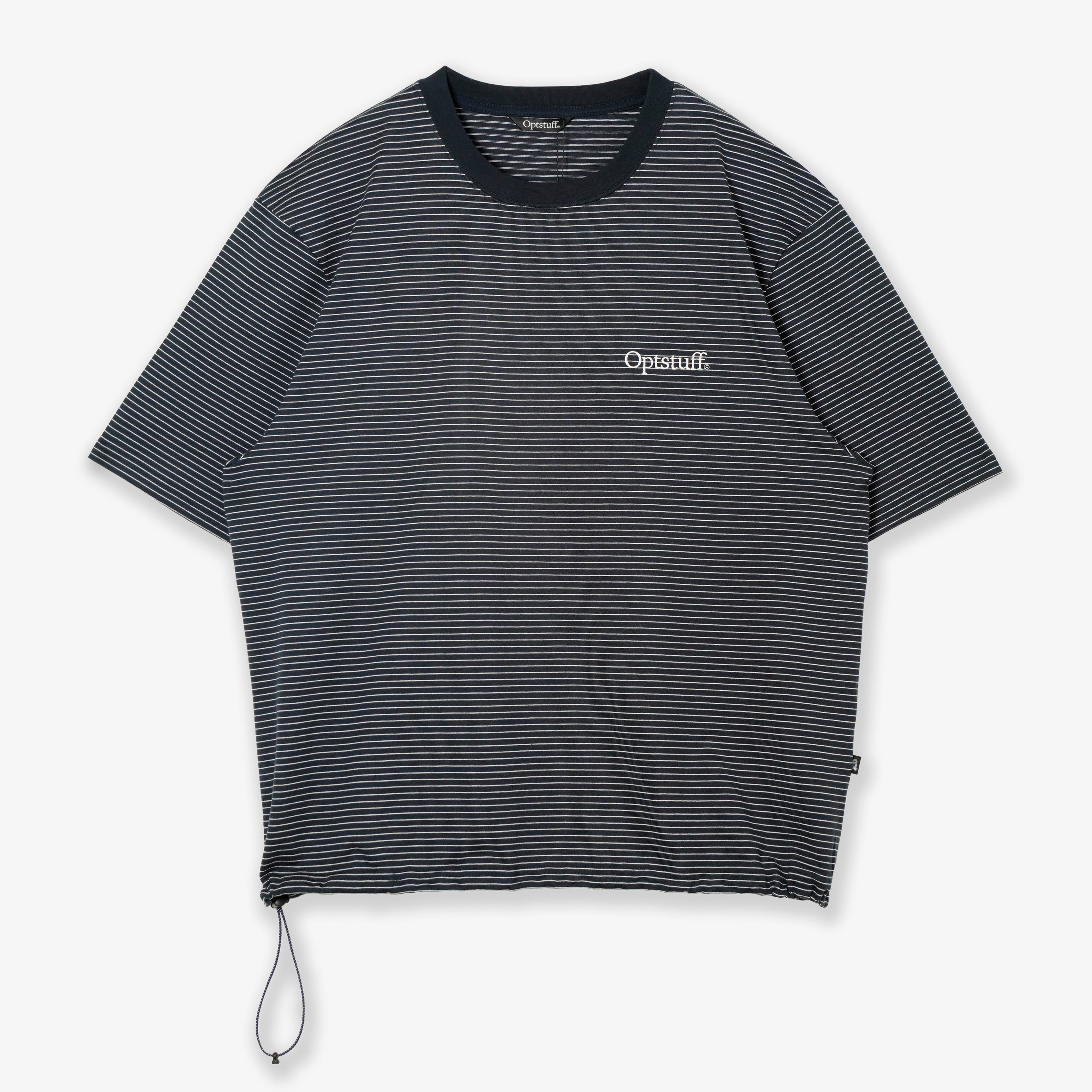 optstuff DRAWSTRING BORDER T-SHIRT Navy