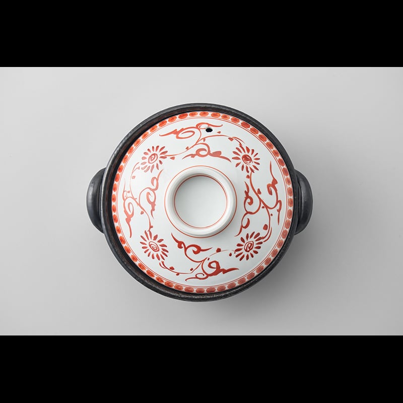 赤絵安南唐草 9寸鍋