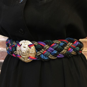 Black × Multi-color Rope Belt