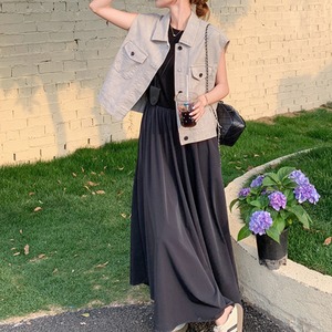 Vest & off-shoulder dress set S837