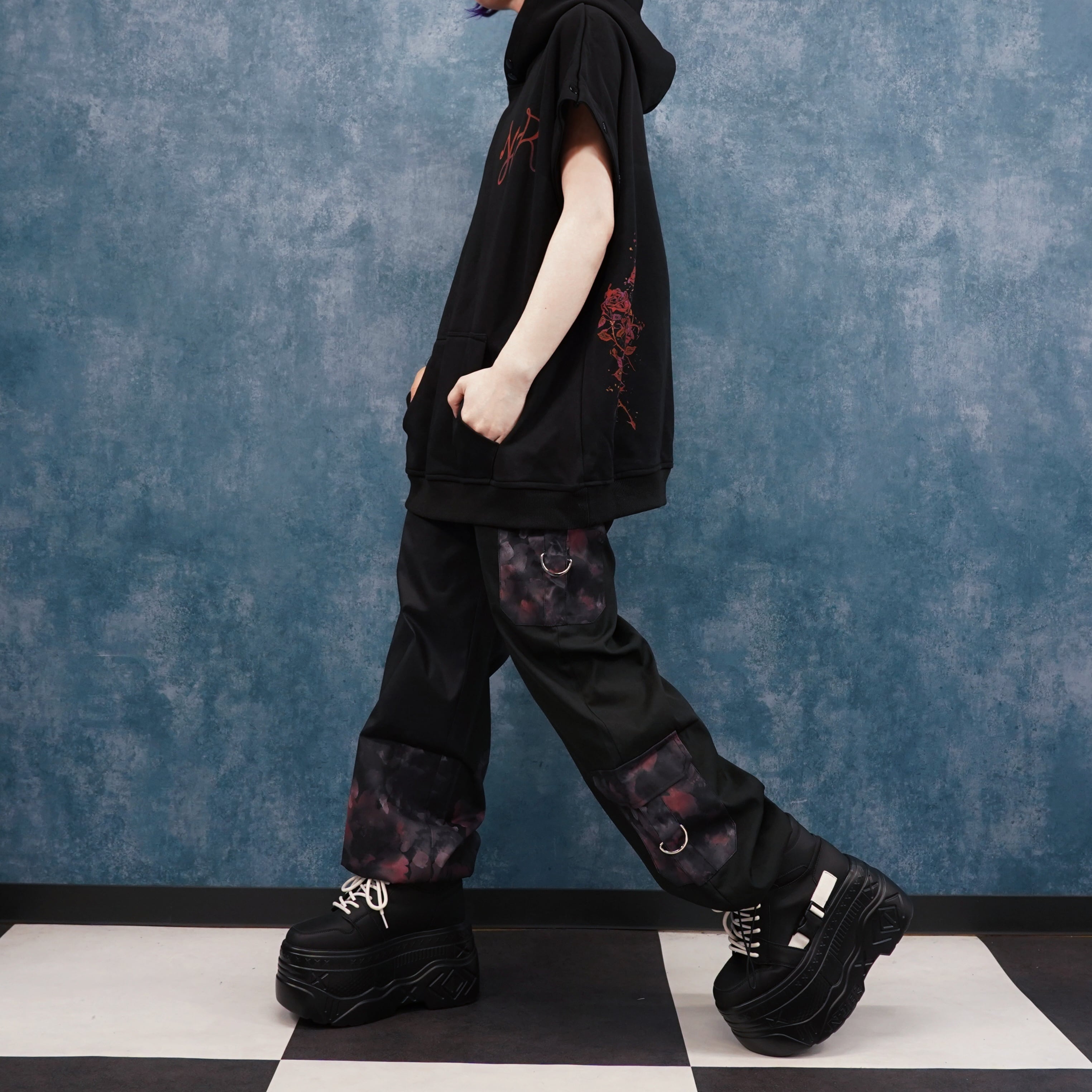 月初限定SPECIALセール》6POCKET DRAWSTRING HEM CARGO PANTS【RED