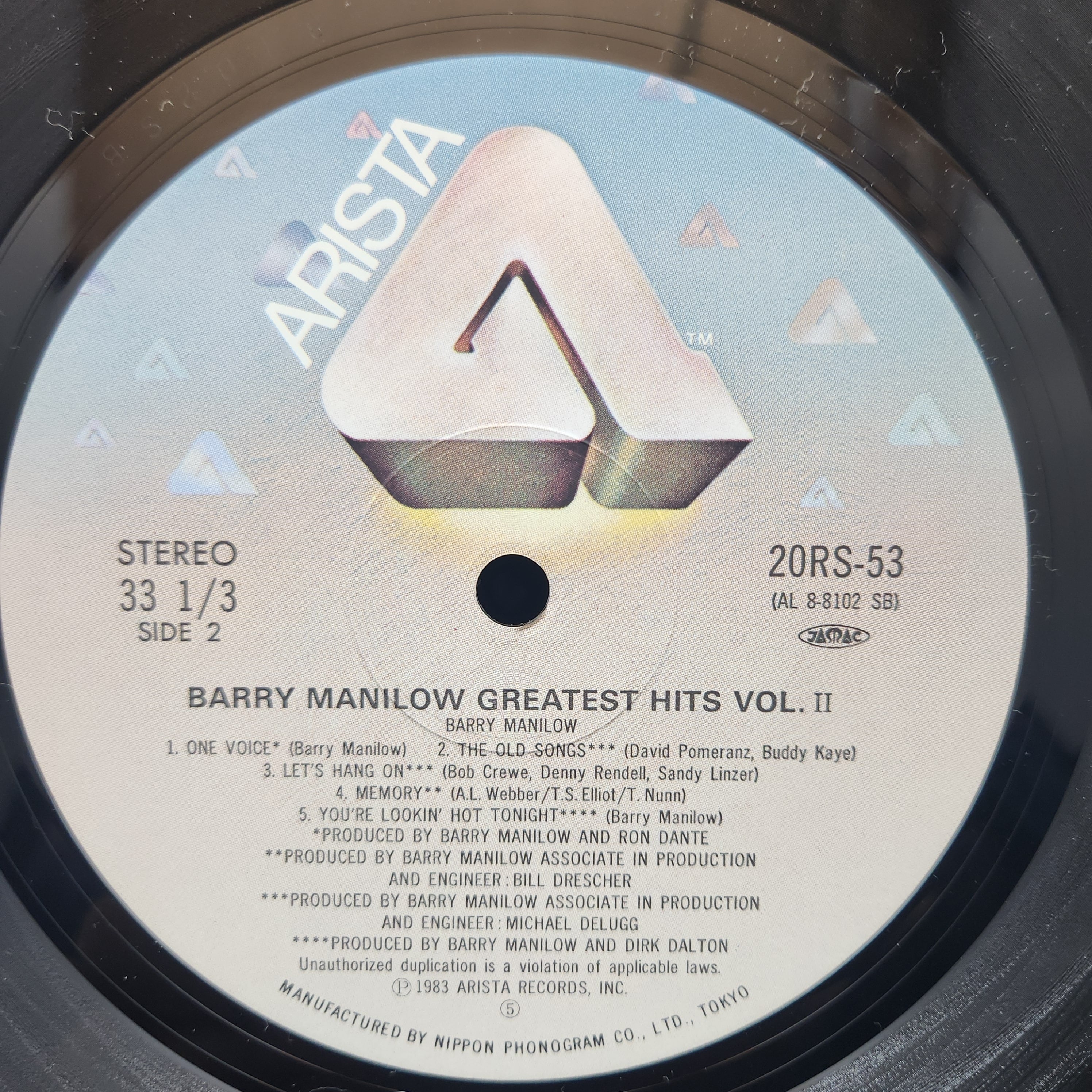 Barry Manilow / Greatest Hits Vol. II [20RS-53] - 画像4