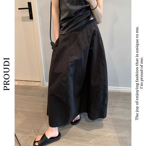 【サイドポケットAラインロングスカート】P00812