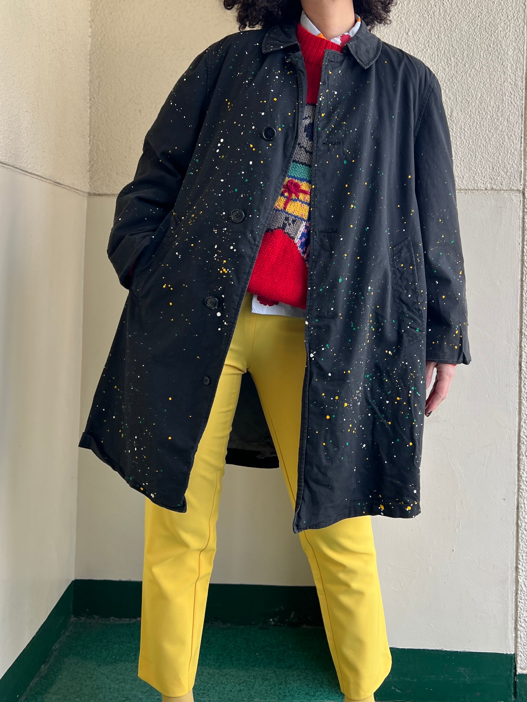 【小〜中】Vintage black art coat