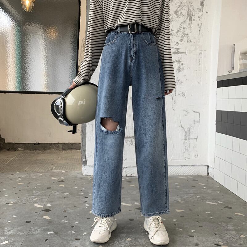 スプリングサマージーンズ ルーズスタンダードパンツ レディースカジュアル レトロ 春物 夏物 ケッペル99790254400