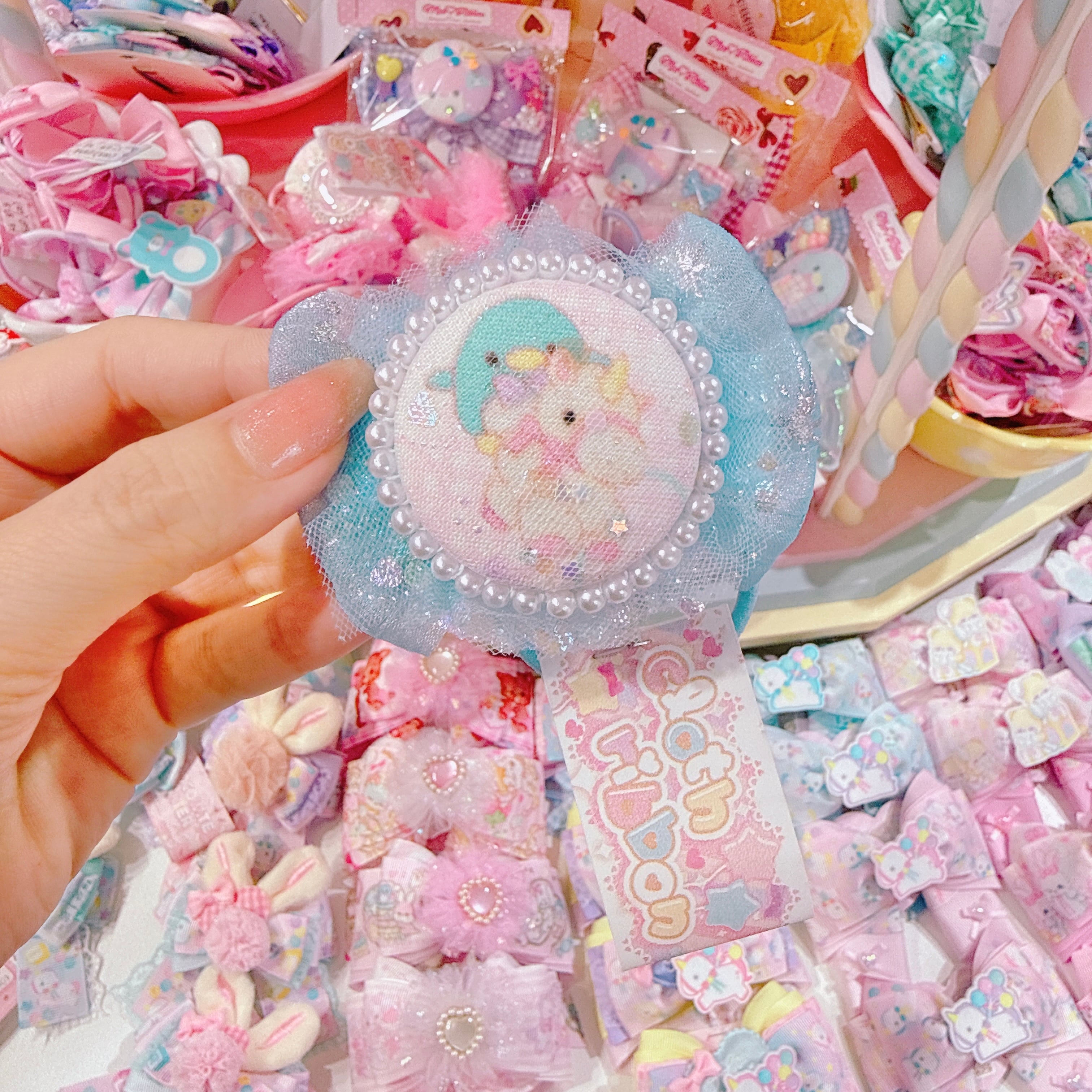 【C5】87-17くるみボタンヘアゴム